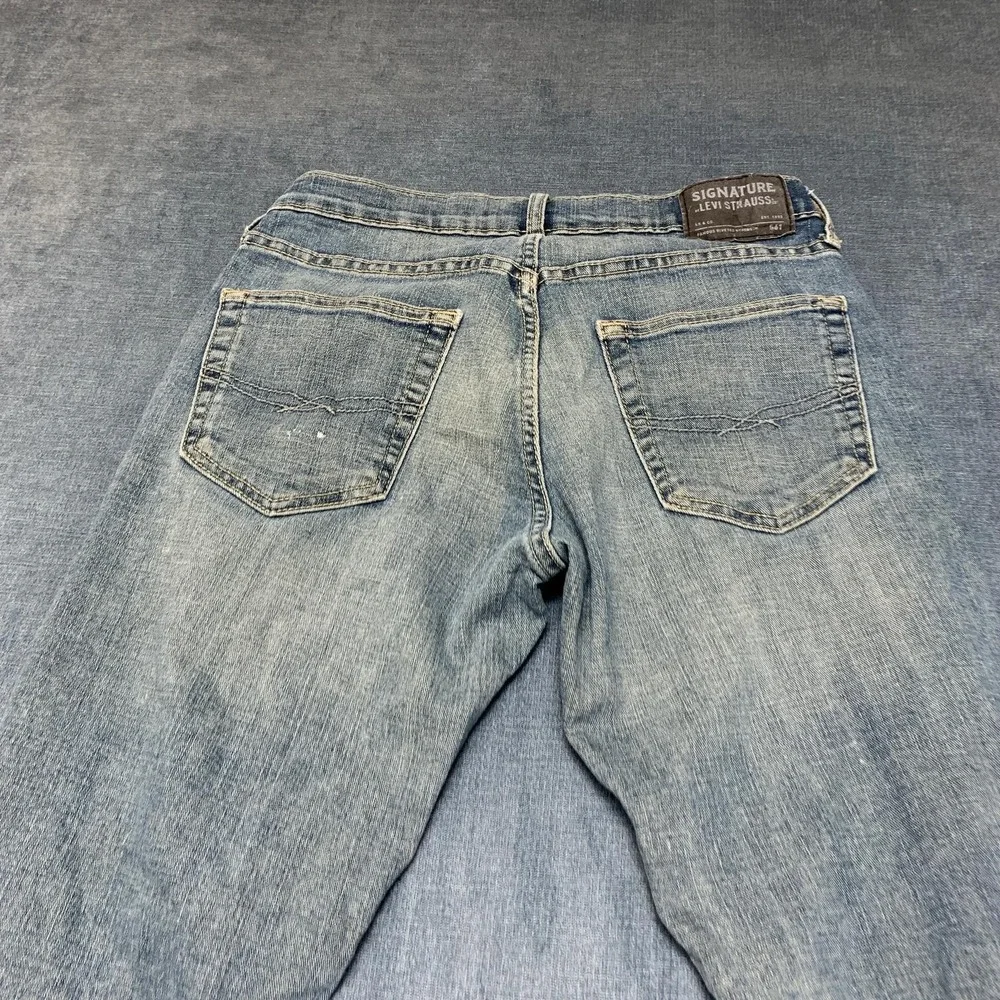 Signature Levi Strauss S61 Relaxed Jeans Mens 30x32 Blue Denim Straight Leg